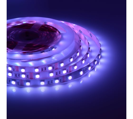 Светодиодная лента Apeyron 12В, 14,4Вт/м, smd5050, 60д/м, IP20, ширина подложки 10мм, 30м, RGB 00-530