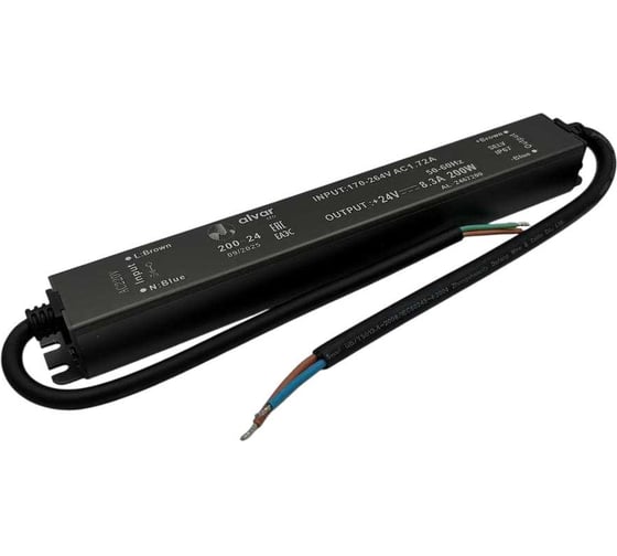 Блок питания Alvar 24В 200Вт IP67, герметичный, сверхтонкий AL-2467200