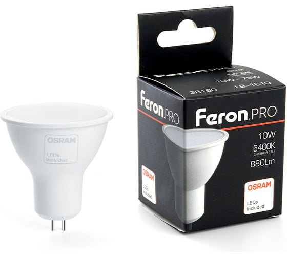 Светодиодная лампа FERON PRO LB-1610 MR16 G5.3 10W 6400K 38160