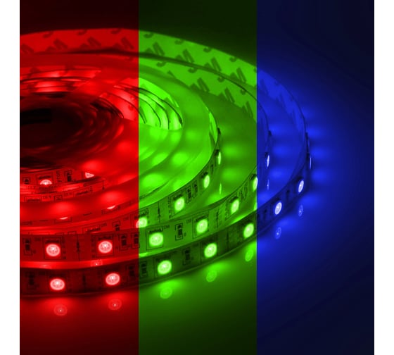 Светодиодная лента Apeyron 12В, 7,2Вт/м, smd5050, 30д/м, IP20, подложка, 10мм, 30м, rgb 00-533