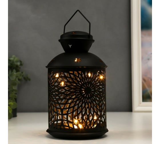 Ночник RISALUX 16184/1BK LED от батареек 3хААА черный 11,7х11,7х19,5 см 5180242