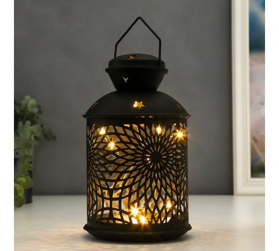 Ночник RISALUX 16184/1BK LED от батареек 3хААА черный 11,7х11,7х19,5 см 5180242