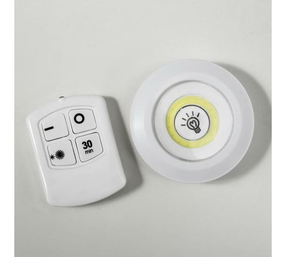 Ночник RISALUX с ПДУ 16042/1 LED от батареек 3ААА белый 9х9х2 см 5095259 1
