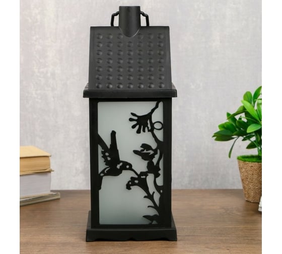 Ночник RISALUX с эффектом огня "Колибри" 21хLED черный 13,5х13,5х38 см. 4304050