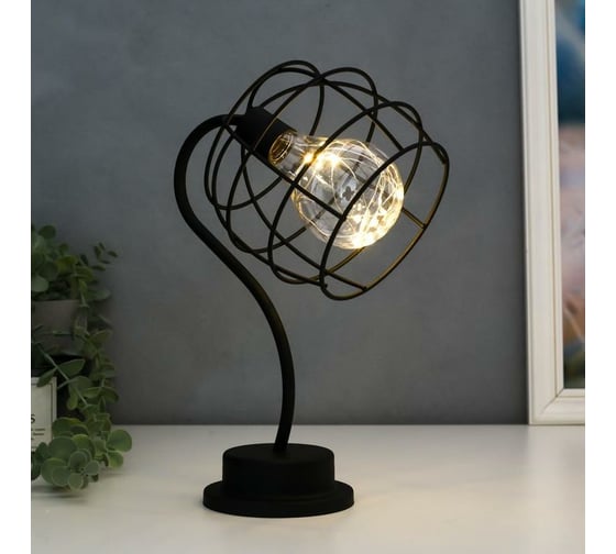 Ночник RISALUX лофт 16458/1BK LED от батареек 3хАА черный 12х10х30 см 5486689