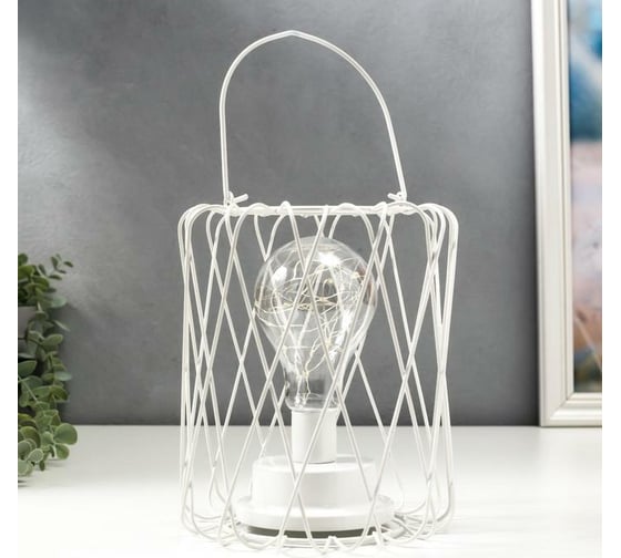 Ночник RISALUX лофт 16451/1WT LED от батареек 3хАА белый 17х17х21 см 5486681