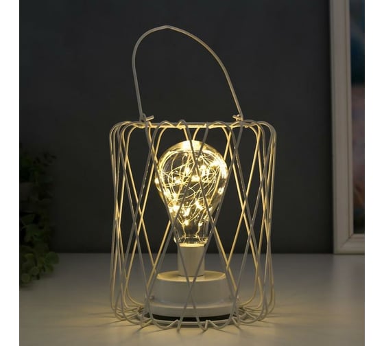 Ночник RISALUX лофт 16451/1WT LED от батареек 3хАА белый 17х17х21 см 5486681