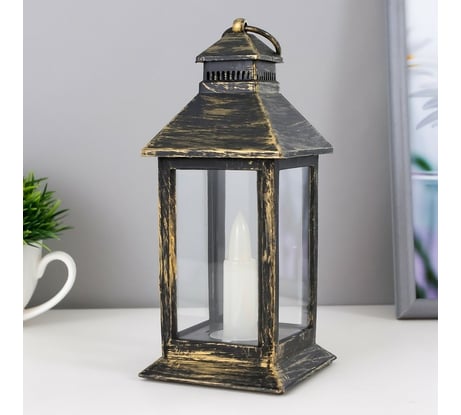 Ночник RISALUX 48119/1 батарейки 3хААА черный с золотой патиной 8х8х18 см 4766904