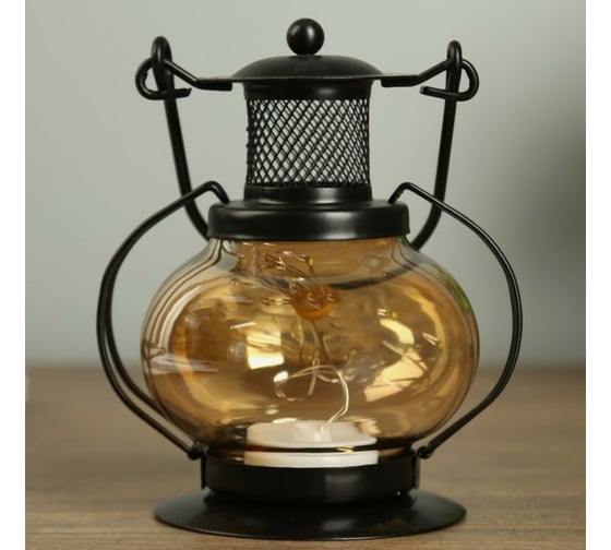 Ночник RISALUX настольный "Фонарь" LED черный 11,5х11,5х20 см. 4327299