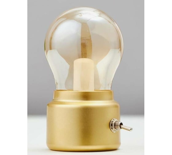 Ночник RISALUX настольный 16058/1GD LED АКБ USB золото 5,8х5,8х11 см 5092842