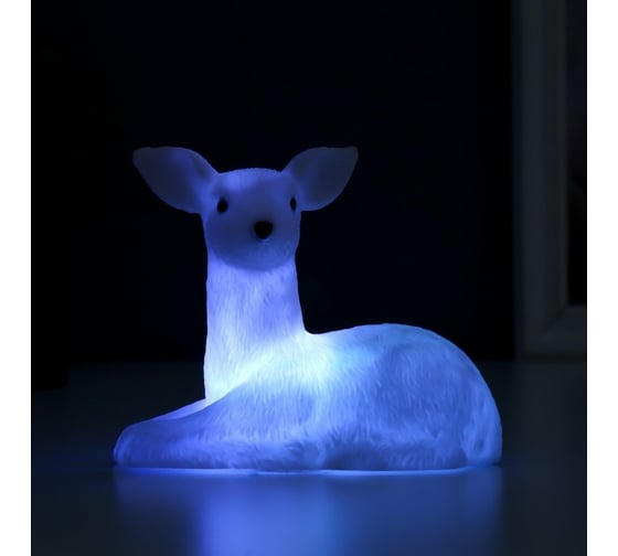 Ночник RISALUX Лань LED от батареек 3хAG10 белый 5,7х13,5х11,5 см 5353796