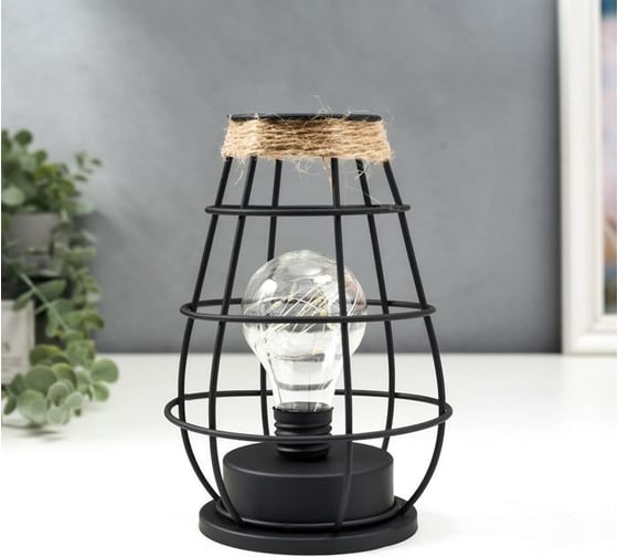 Ночник RISALUX лофт 164521 LED от батареек 3хАА черный 12,7х12,7х20 см 5486682 1