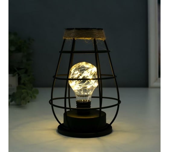 Ночник RISALUX лофт 164521 LED от батареек 3хАА черный 12,7х12,7х20 см 5486682