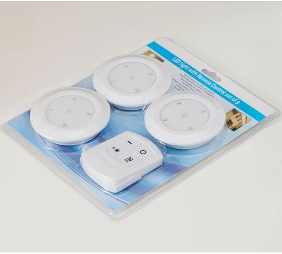 Ночник RISALUX с ПДУ 160433 LED от батареек 3ААА белый 9х9х2 см 5091550