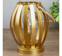 Ночник RISALUX Фонарь золотой LED 3AAА золото 13,5х13,5х18 см. 4304061
