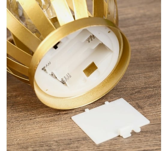 Ночник RISALUX Фонарь золотой LED 3AAА золото 13,5х13,5х18 см. 4304061