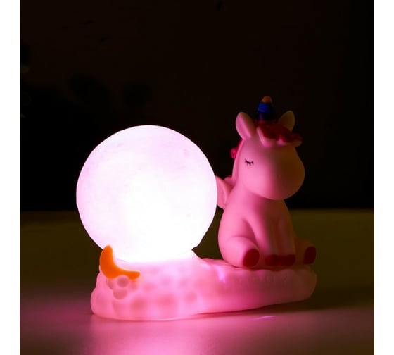Ночник RISALUX Единорог LED от батареек 3хAG10 белый 5,5х11х10 см 5353795