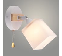 Бра Росток XA1591/1W WH+CR+WOOD белый/хром/дерево 1х60W E27 h190, HN24 988384079