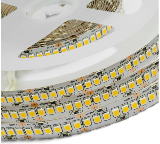 Светодиодная лента Apeyron 24В, 8Вт/м, smd2835, 60д/м, IP20, 800Лм/м, подложка 10мм, 5м, теплый белый 00-369