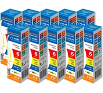 Филаментная лампа Volpe LED-CW35-6W/3000K/E14/CL/DIM/SLF набор из 10штук UL-00013891