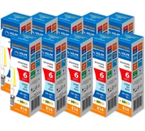 Филаментная лампа Volpe LED-CW35-6W/4000K/E14/CL/DIM/SLF набор из 10штук UL-00013892