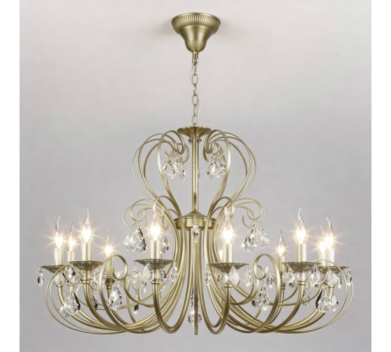 Люстра Eurosvet Alda E14 с хрустальным декором 3305/12 латунь a072112