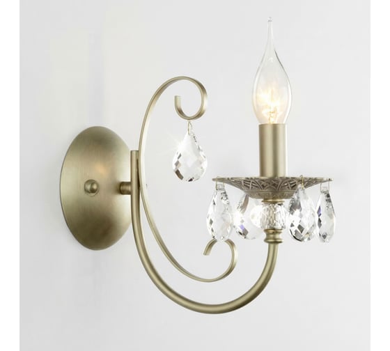 Бра Eurosvet Alda E14 с декором из хрусталя, латунь 3305/1 a072111