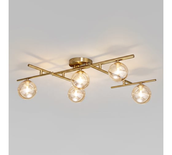 Потолочный светильник Eurosvet Liana G9, со стеклянными плафонами, латунь 502001/5 a072099