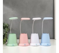 Настольная лампа RISALUX c АКБ 16221/1 16хLED 3Вт 3 режима USB МИКС 9,5х11х38 см 5249067