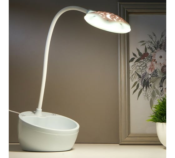 Настольная лампа RISALUX 16094/1 LED 4Вт 3 режима 3000-6000К+ночник USB МИКС 14х14х11 см 5091610