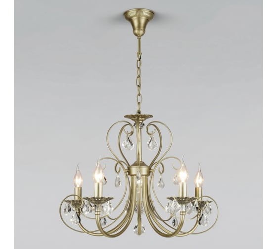 Подвесная люстра Eurosvet Alda E14, с хрусталем, латунь 3305/5 a072114