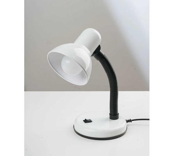 Лампа настольная на основании SVih белая, с цоколем E27, 60Вт HK-203W