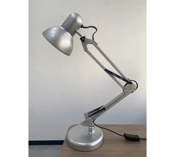 Лампа настольная на основании SVih серебро, с цоколем E27, 60Вт, струбцина в комплекте HK-2202S