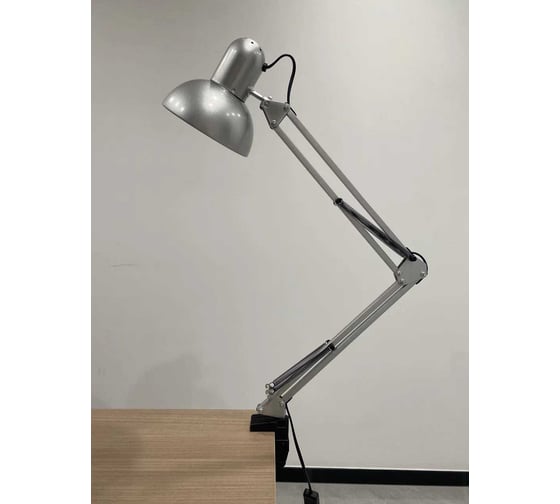 Лампа настольная на основании SVih серебро, с цоколем E27, 60Вт, струбцина в комплекте HK-2303S