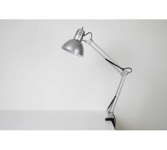 Лампа настольная на струбцине SVih серебро, с цоколем E27, 60Вт HK-C-2201S