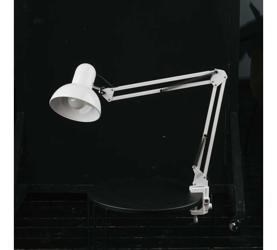Лампа настольная на струбцине SVih белая, с цоколем E27, 60Вт HK-C-2303W