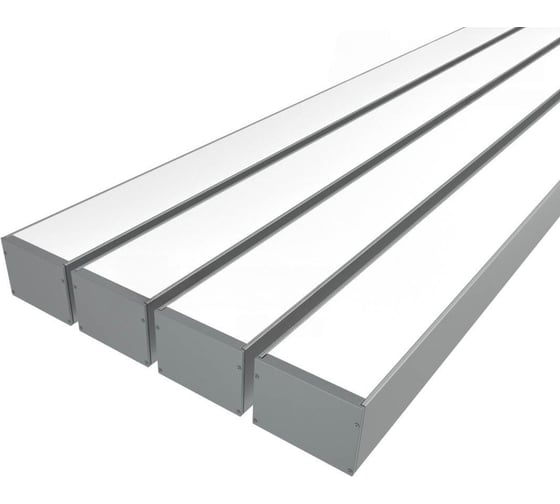 Комплект профиля Ledcraft LC-LP100140M135-3x4 Silver комплект из 4 шт серебро (3м профиль+3м рассеиватель+2 заглушки+комплект шурупов) 1616340489
