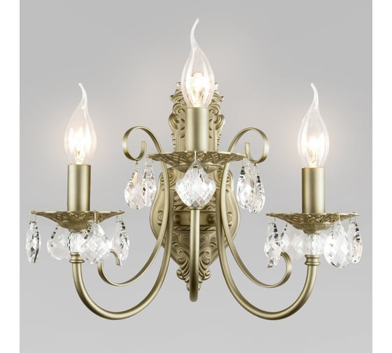 Настенный светильник Eurosvet Alda E14, с хрусталем, латунь 3305/3 a072113