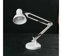 Лампа настольная на основании SVih белая с цоколем E27 60Вт струбцина в комплекте HK-2202W