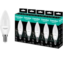 Светодиодная лампа Сamelion Premium LED7-C37-830-E14 5 шт. (свеча 7Вт E14 3000K 120-265В) Camelion 16903