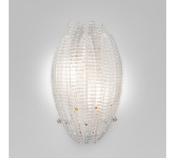 Бра Eurosvet Flowers E14 с фактурным стеклом 101015 латунь/прозрачный a072175