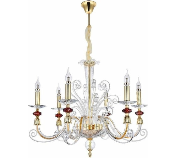 Подвесная люстра Crystal Lux Catarina SP6 Gold/Transparent-Cognac 1