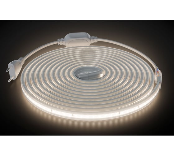 Комплект светодиодной ленты Apeyron 220В 10Вт/м, 600лм/м, 4000К, SMD2835, 120д/м, 13.5х7мм, 5м, IP65 10-141