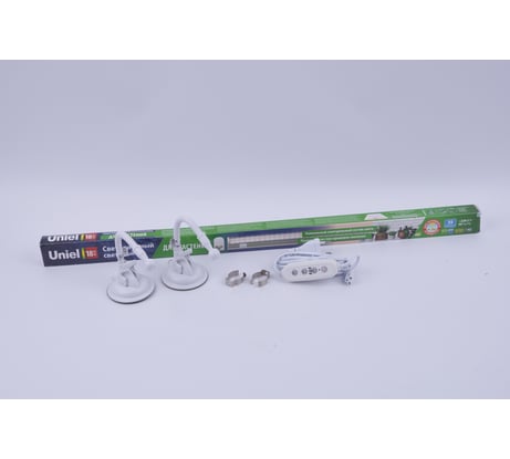 Набор: Светильник светодиодный + Таймер + Подставка на присоскеUniel Спектр для фотосинтеза ULT-P252-18W/SPFR/TM33/2M/M01 SILVER/WHITE UL-00013600