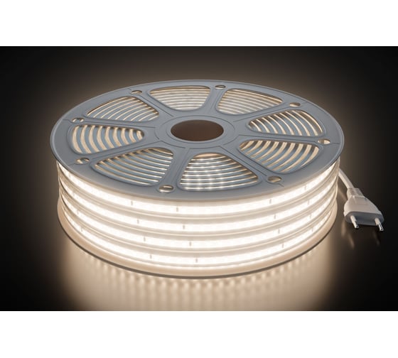 Комплект светодиодной ленты Apeyron 220В 10Вт/м, 600лм/м, 4000К, SMD2835, 120д/м, 13,5х7мм, 15м, IP6 10-144