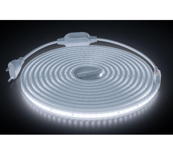 Комплект светодиодной ленты Apeyron 220В 10Вт/м, 600лм/м, 6500К, SMD2835, 120д/м, 13,5х7мм, 5м, IP65 10-142