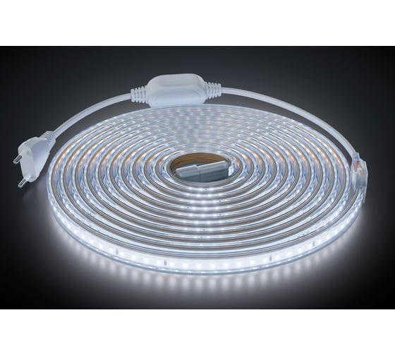 Комплект светодиодной ленты OGM 220В 6Вт/м, 400лм/м, 6500К, SMD2835, 120д/м, 5м, IP65 / SL-67