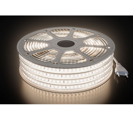 Комплект светодиодной ленты OGM 220В 6Вт/м, 400лм/м, 4000К, SMD2835, 120д/м, 15м, IP65 / SL-69