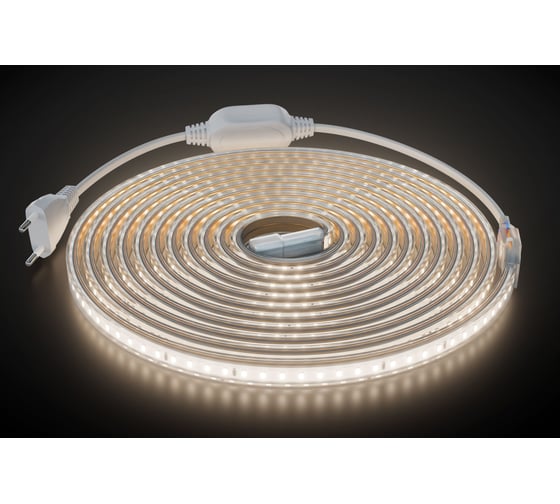 Комплект светодиодной ленты OGM 220В 6Вт/м, 400лм/м, 4000К, SMD2835, 120д/м, 5м, IP65 / SL-66