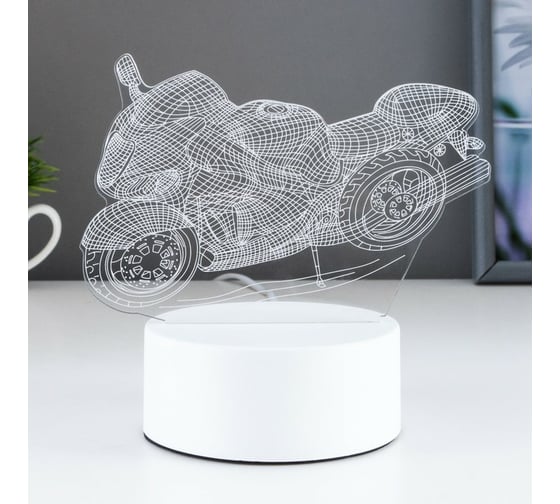 Светильник RISALUX "Гоночный мотоцикл" LED RGB от сети 9,5х16х14 см 3852940